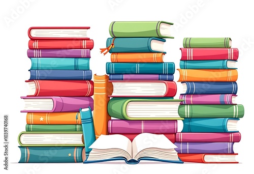 Wallpaper Mural Stack of books on white background
 Torontodigital.ca