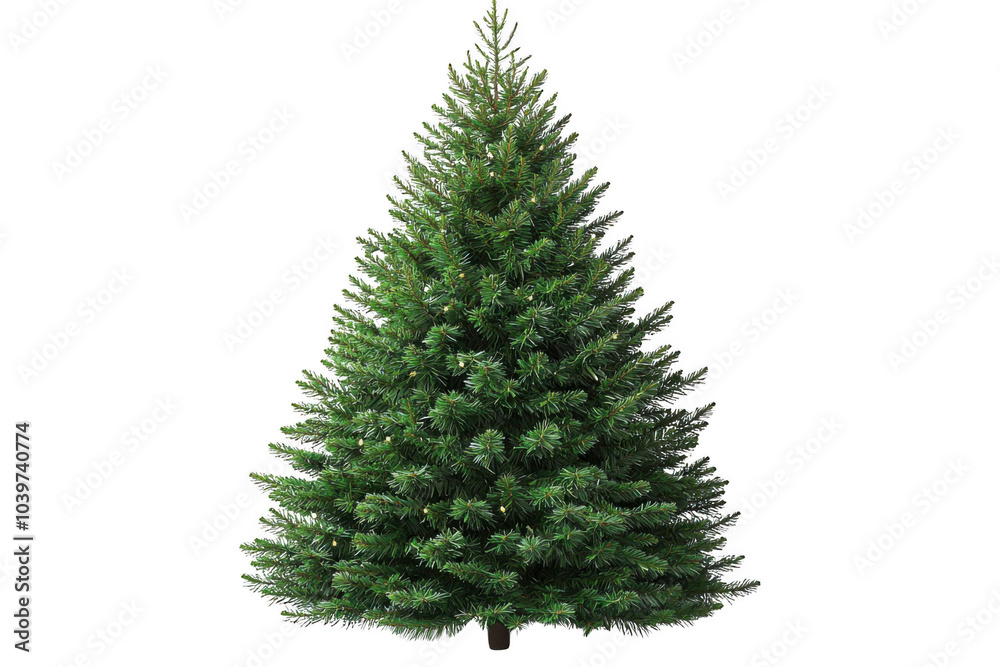 Fototapeta premium Green Balsam Fir Christmas tree isolated on transparent background, png file, no background png file