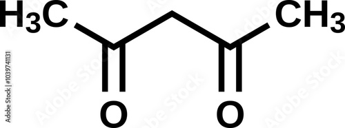 Acetylacetone C5H8O2 structural formula, vector illustration photo