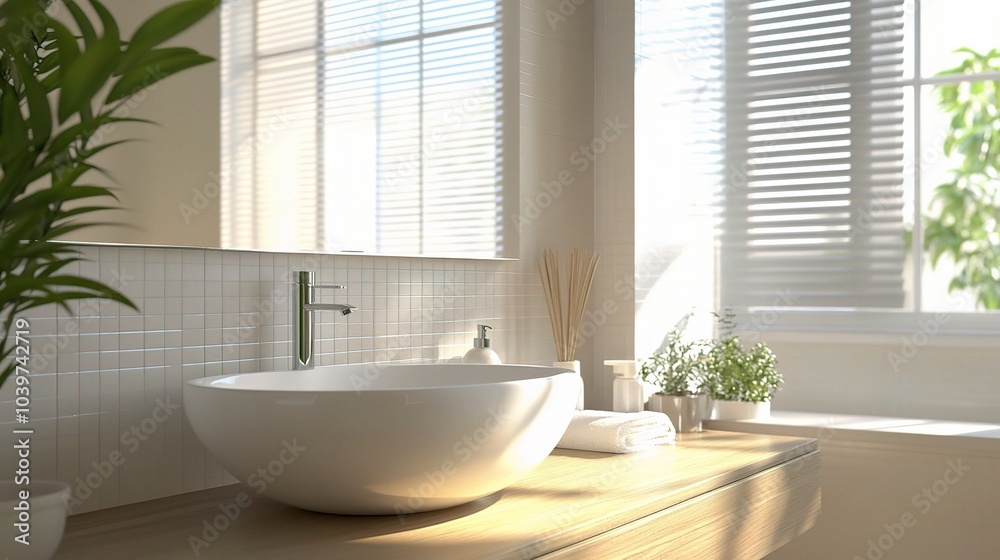 Bright and Modern Bathroom with Natural Light Bright and Modern Bathroom with Natural Light
