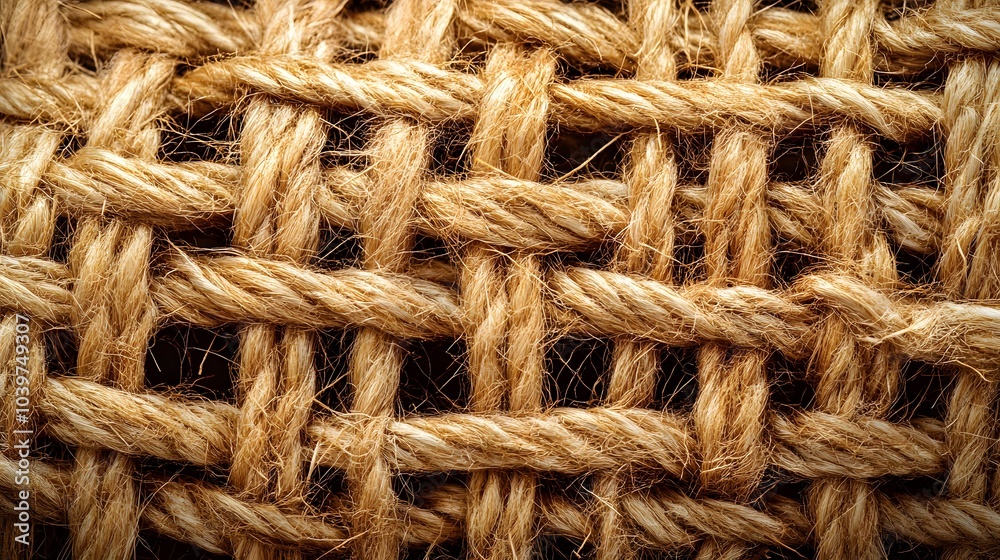 Fototapeta premium Rough Burlap Texture with Visible Stitching