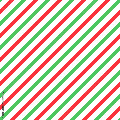 Free Download Simple Christmas seamless pattern. Vector red, green, white striped diagonal background. Geometric festive holiday texture for decor, fabric, design, New Year wrapping paper. - GFXLoad