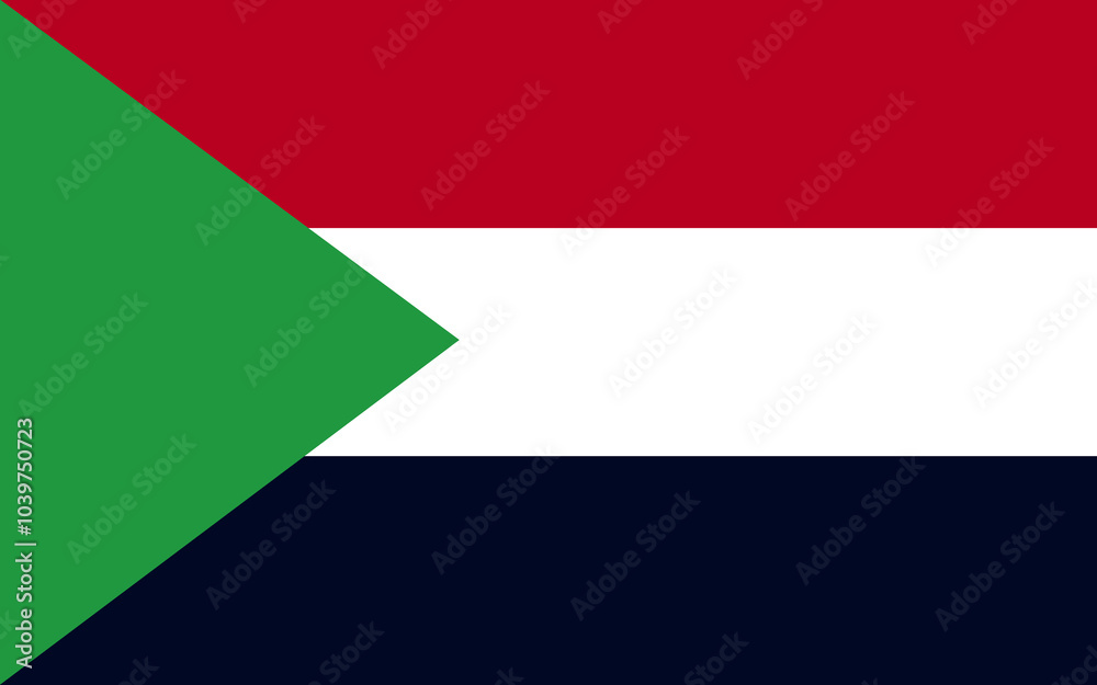 Sudan official flag vector with standard size and proportion. National flag emblem with accurate size and colors. Sudan official flag vector with standard size and proportion. National flag emblem with accurate size and colors.