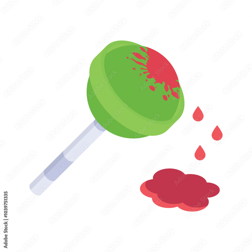 Creatively designed bloody lollipop isometric vector Creatively designed bloody lollipop isometric vector