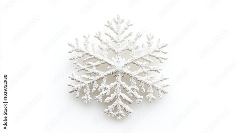 white ice snowflakes isolated on white background white ice snowflakes isolated on white background