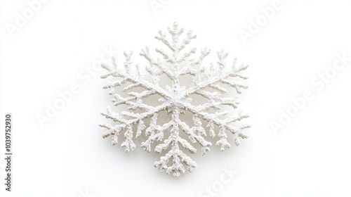 white ice snowflakes isolated on white background