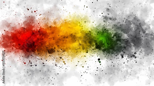 Abstract Watercolor Background with Red Yellow Green and Grey Splashes