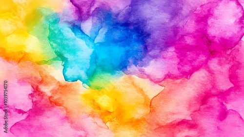 Abstract Watercolor Rainbow Background Texture