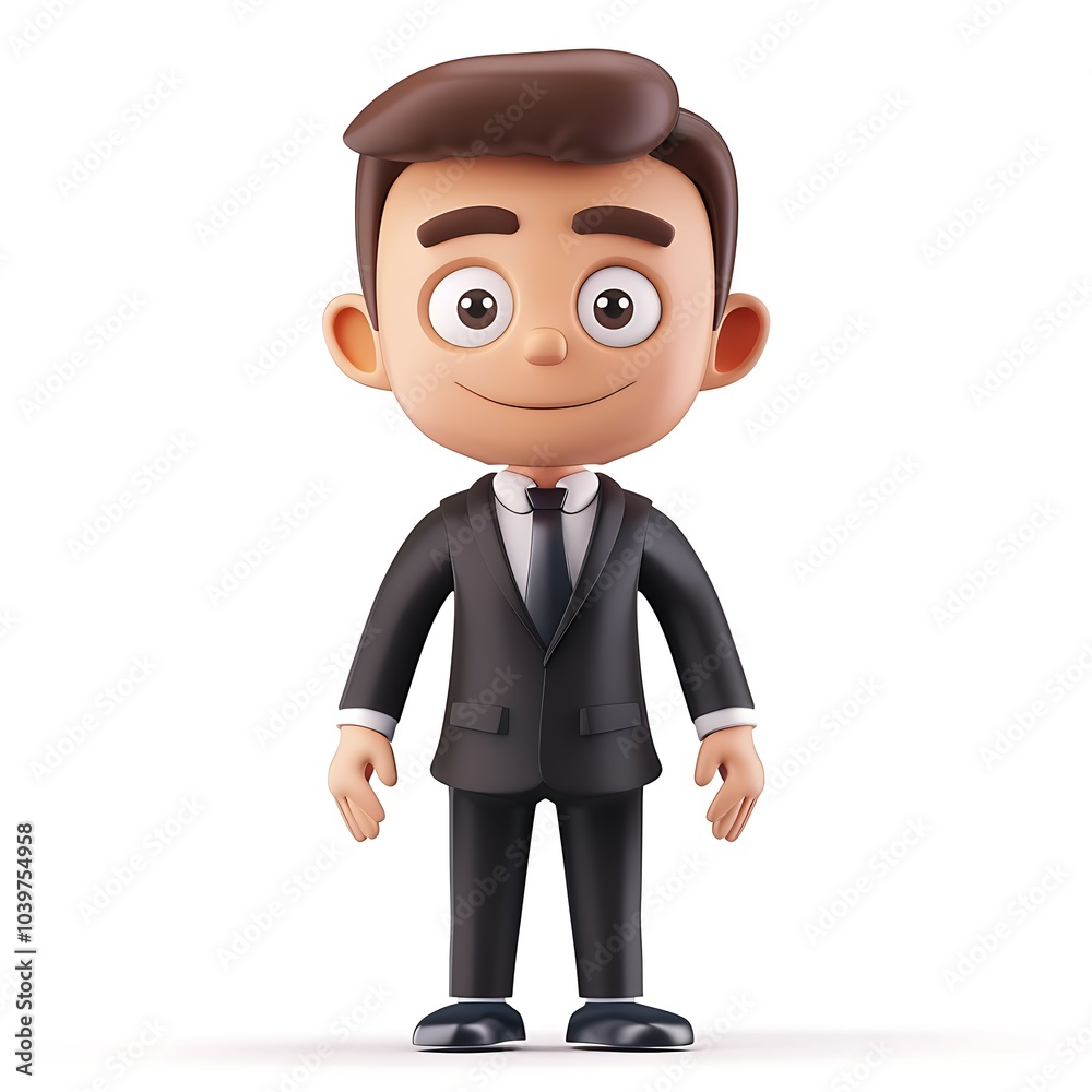 3D cartoon art style businessman character isolated white background, graphic element resource design. 3D cartoon art style businessman character isolated white background, graphic element resource design.