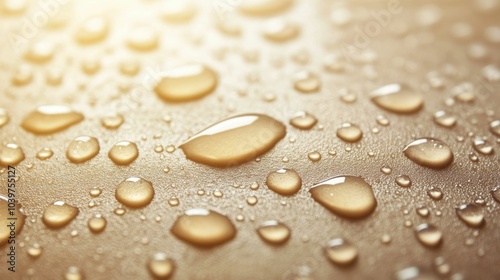 Close up Photography of Glistening Water Droplets Resting on Smooth Skin Surface with Soft Reflective Lighting and Minimalist Background