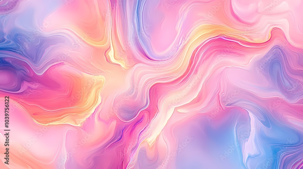 Abstract Swirling Liquid Marble Background in Pastel Pink Yellow and Blue Colors Abstract Swirling Liquid Marble Background in Pastel Pink Yellow and Blue Colors