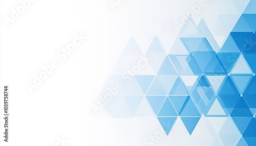 Background for an information technology company or background with blue triangles 