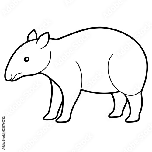 illustration of a cartoon tapir