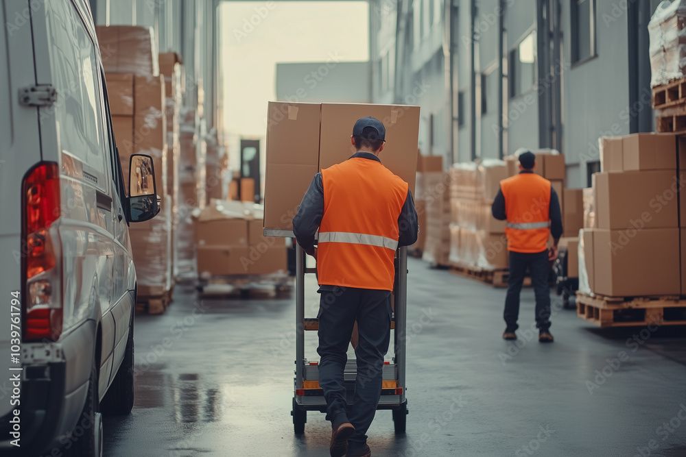 Warehouse workers in warehouse. Warehouse workers in warehouse.