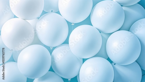 Stacked Balloons on Light Blue Background