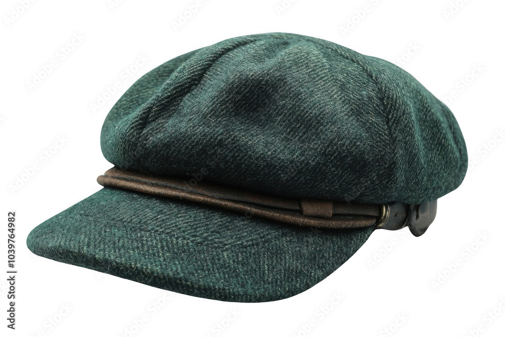 Green flat cap isolated on transparent background, png file, no background png file Green flat cap isolated on transparent background, png file, no background png file