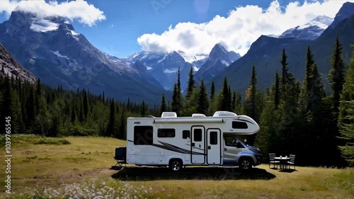 Motorhome parking in the mountains