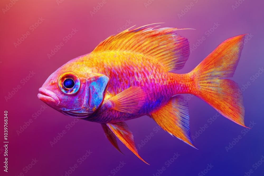 Anthias fish isolated on splashcolors background Anthias fish isolated on splashcolors background