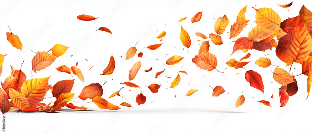 Autumn Leaves Falling In White Background, Perfect For Seasonal Design, Perfect For Seasonal Autumn Leaves Falling In White Background, Perfect For Seasonal Design, Perfect For Seasonal