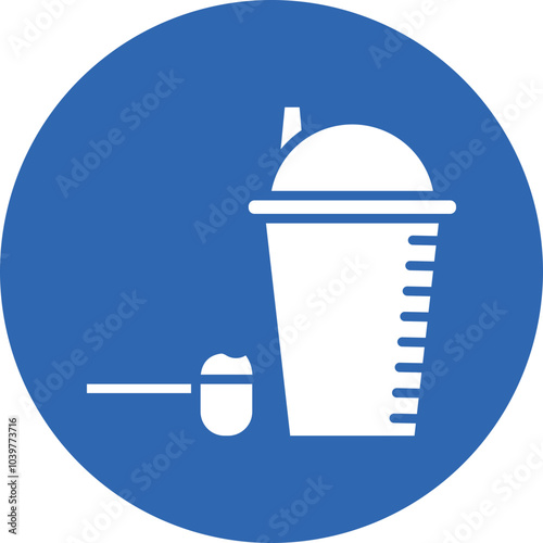 Protein Shake glyph circle icon