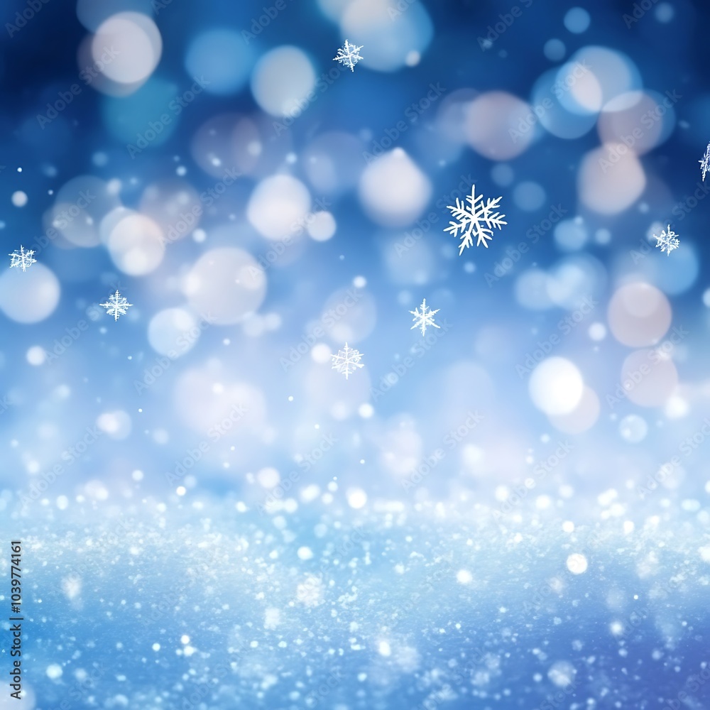blue bokeh winter background with snowflakes, Generative Ai
blue bokeh winter background with snowflakes, Generative Ai