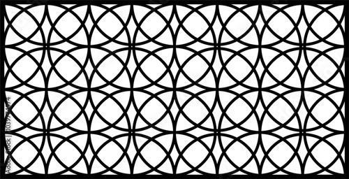 Seamless Floral Geometric Background for CNC Laser Cutting, Bold Symmetrical Design with Frame Variations, High-Quality Vector Illustration, Editable and Scalable EPS File.