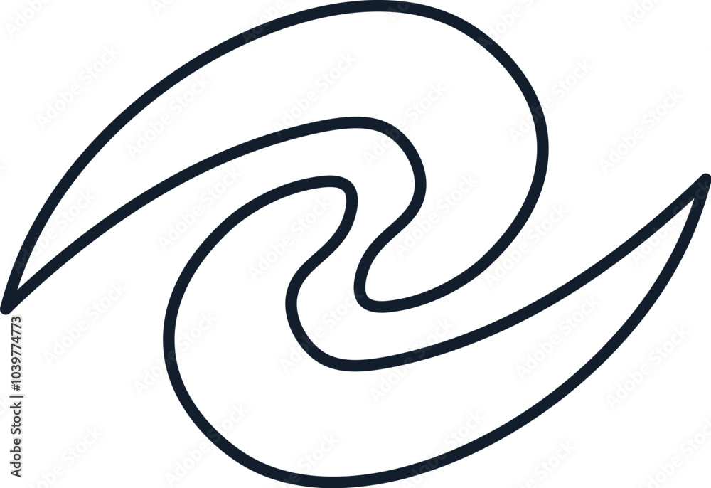 Vector abstract illustration of spiral galaxy in linear style. Science, discovery, and space symbol. Astronomy and cosmos element. The icon is perfect for web design, decorative elements, print, stick Vector abstract illustration of spiral galaxy in linear style. Science, discovery, and space symbol. Astronomy and cosmos element. The icon is perfect for web design, decorative elements, print, stick