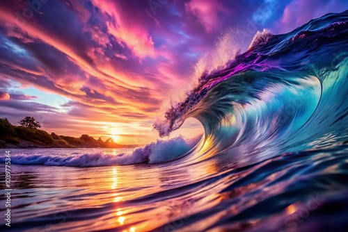 Abstract Blue Purple Glassy Wave Background - Fluid Motion Design for Modern Aesthetics