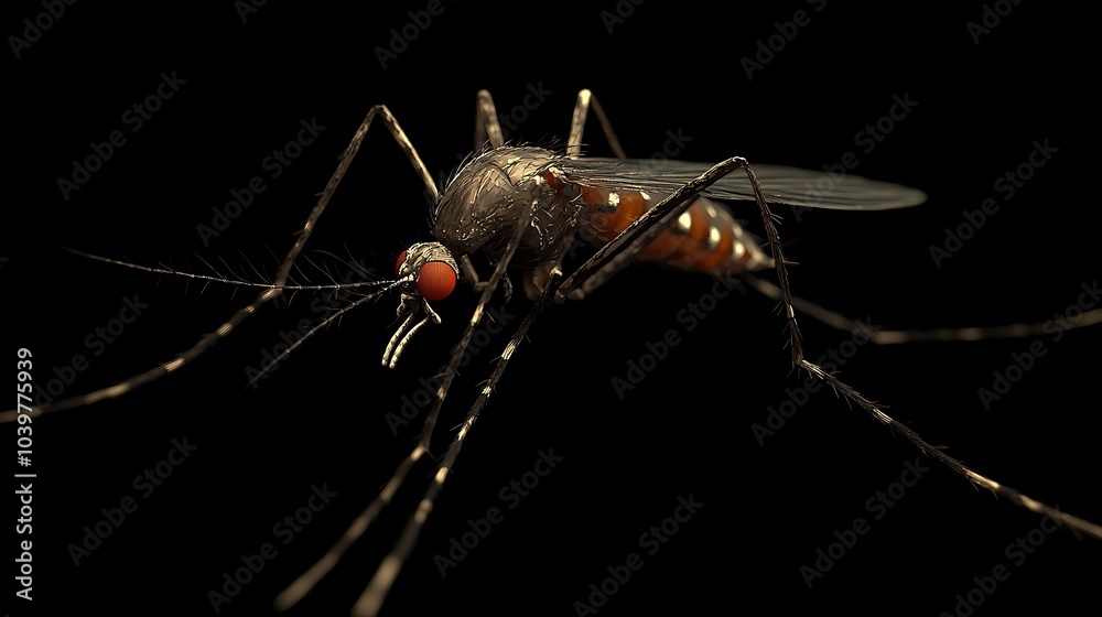 Macro Photography of Mosquito on a Minimalistic Neutral Background Macro Photography of Mosquito on a Minimalistic Neutral Background