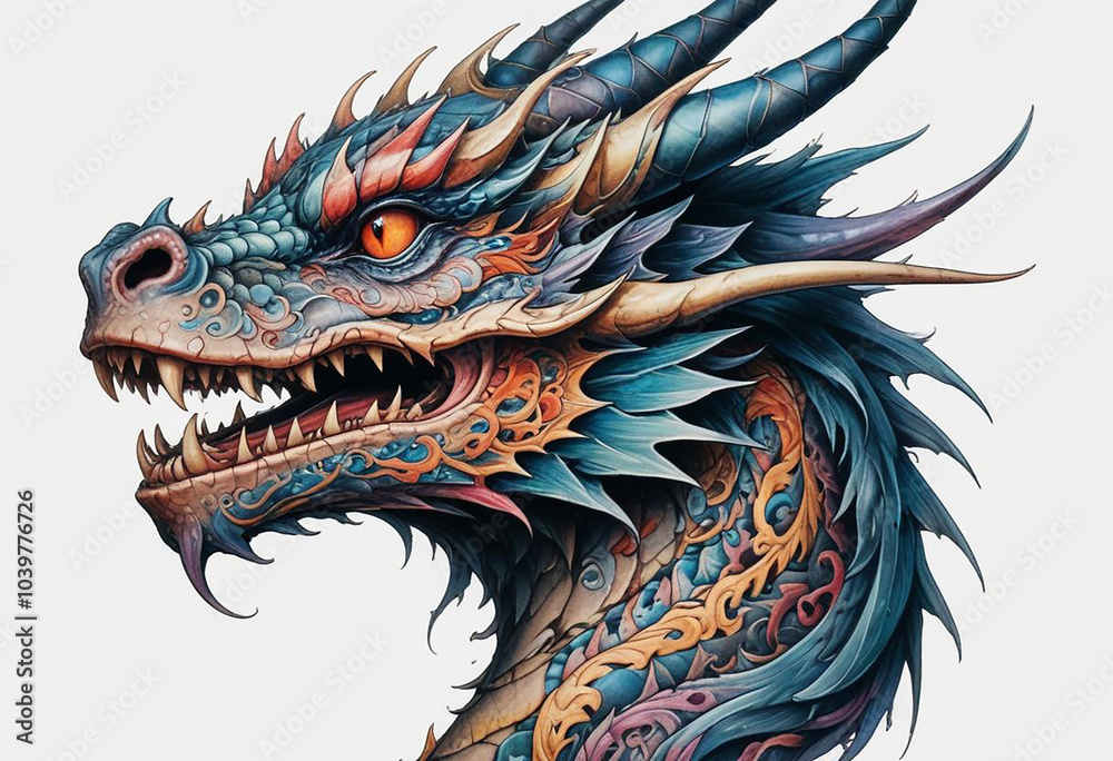 a photo of dragon with horror look generative AI a photo of dragon with horror look generative AI