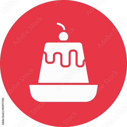 Custard glyph circle icon