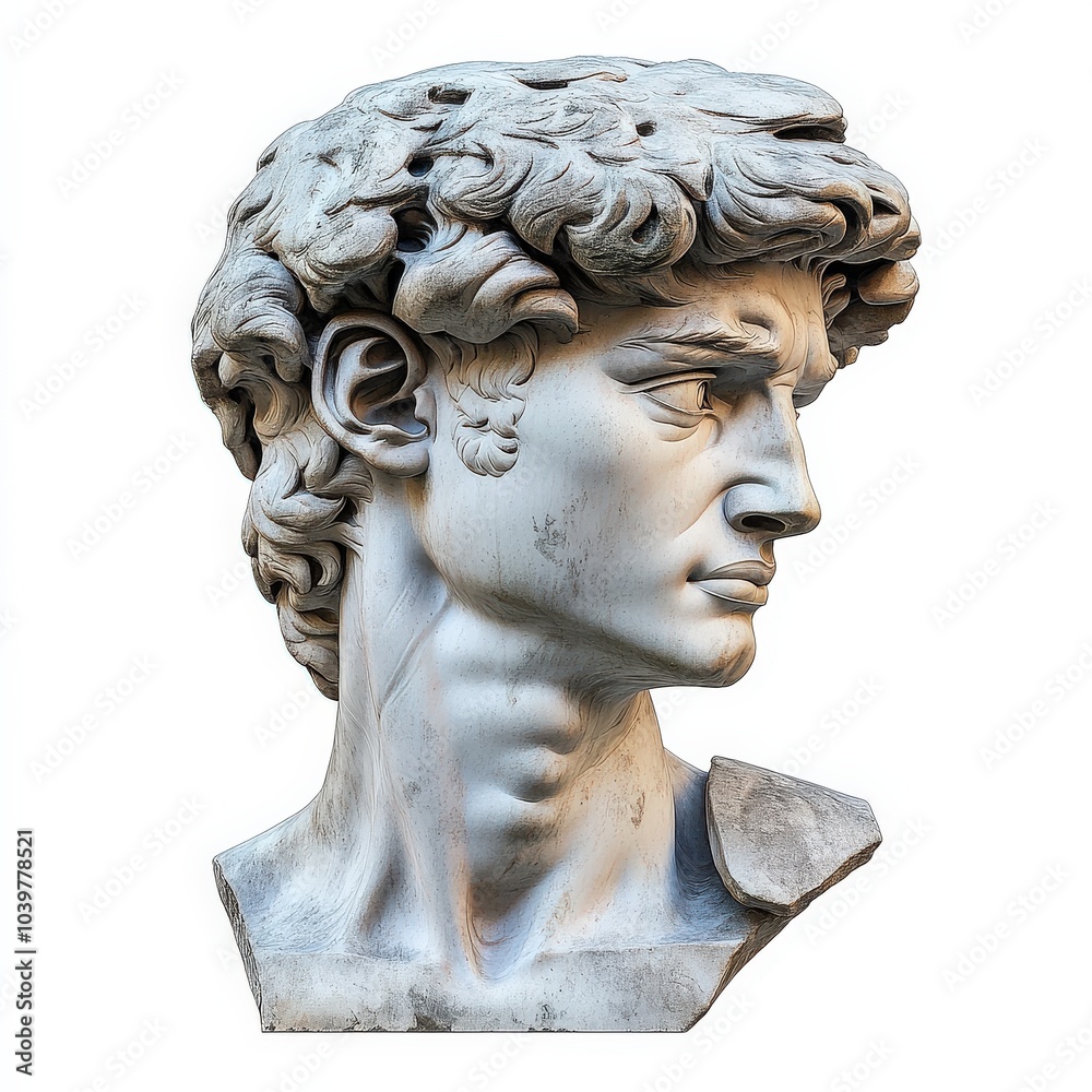 Obraz premium Sculpture Bust. David Statue Profile - Michelangelo's Art Concept