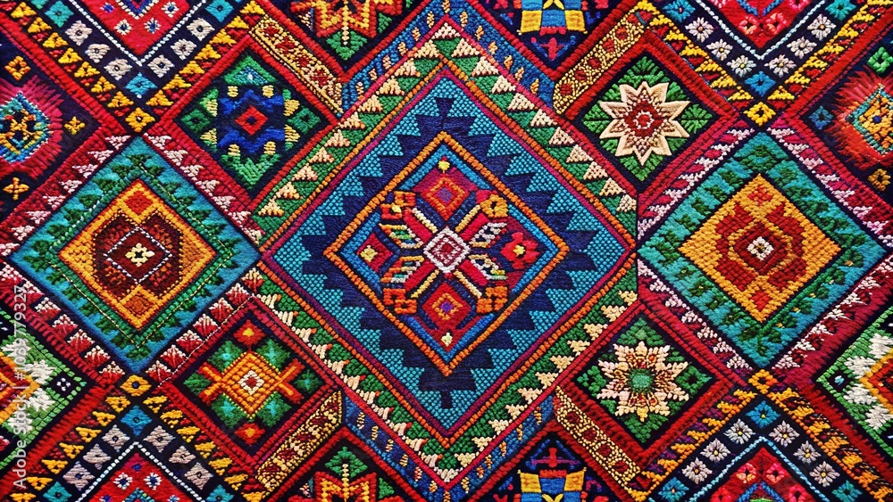 Abstract Ethnic Pattern Design for Fabric Textiles and Home Decor, Vibrant Colors and Geometric Shapes, Unique Aerial Abstract Ethnic Pattern Design for Fabric Textiles and Home Decor, Vibrant Colors and Geometric Shapes, Unique Aerial
