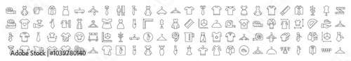 Sewing and Garment Thin Line Icon Set. Editable Stroke. Suitable for Banners, Cards, Social Networks, Apps