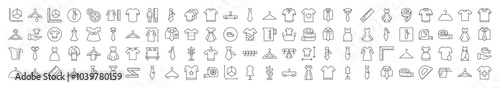 Sewing and Garment Outline Style Icons for Design, Cards, Apps, Social Networks