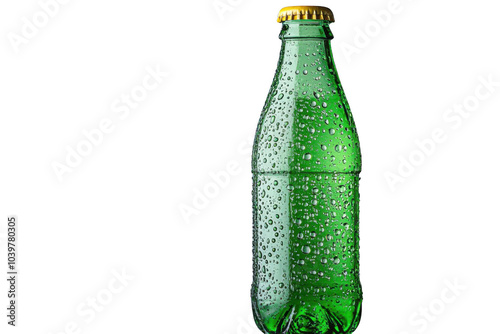 Obraz na płótnie Green soda bottle isolated on transparent background, png file, no background png file w salonie