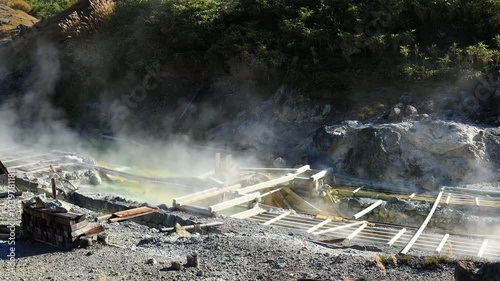 玉川温泉　秋田県　源泉　湯気
