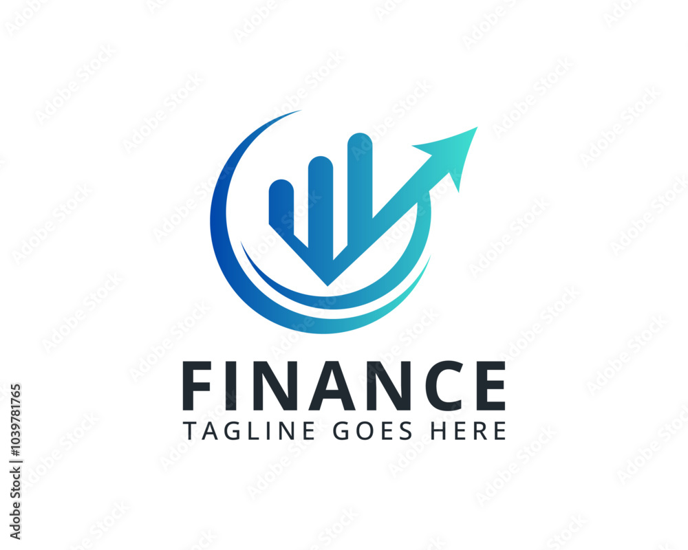 Financial development logo design vector template design with gradient blue, graph and arrow symbol concept. Financial development logo design vector template design with gradient blue, graph and arrow symbol concept.