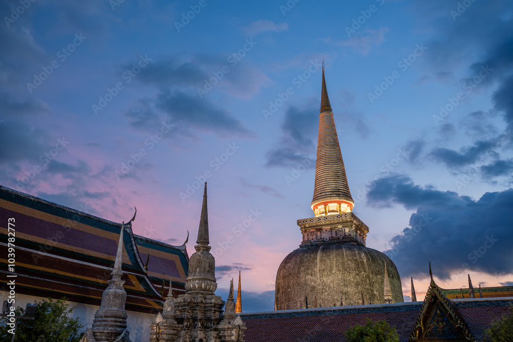 Wat Phra Maha That is located in the center of Nakhon Si Thammarat Province, Thailand Wat Phra Maha That is located in the center of Nakhon Si Thammarat Province, Thailand