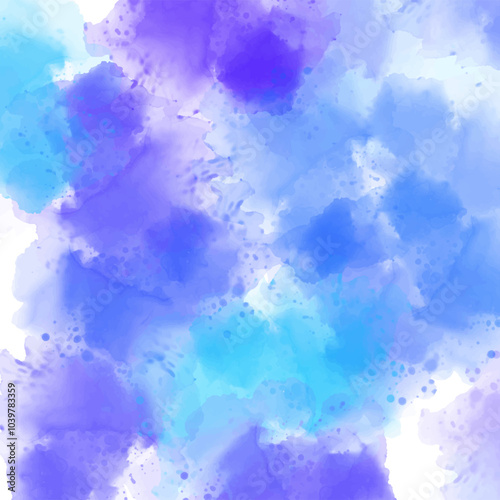 Abstract watercolor background texture. Blue and purple watercolor background design.