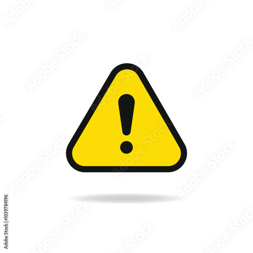 Exclamation marks. Triangle shape with exclamation mark. Warning and attention icons. Yellow warning sign.