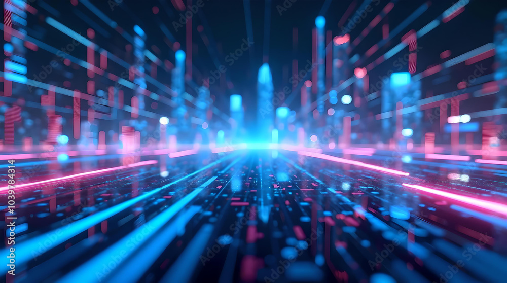abstract background with lights data tracking data transfer blue pink neon glowing lights, high bandwidth transaction scanning. abstract background with lights data tracking data transfer blue pink neon glowing lights, high bandwidth transaction scanning.