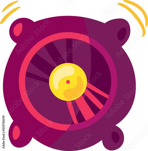 A vibrant vector illustration of party loudspeaker in joyful cartoon style. A lively music festival or celebration with joyous atmosphere. Music cafe or club decoration. Elements for birthday parties,