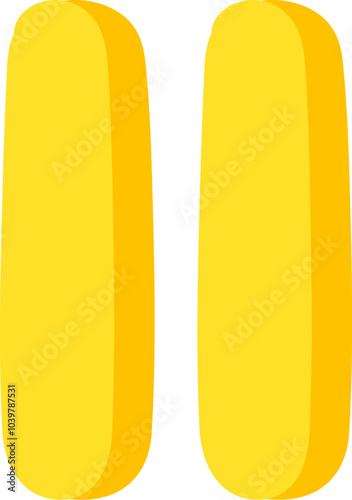 A vibrant vector illustration of pause symbol of media control in joyful cartoon style. A lively music festival or celebration with joyous atmosphere. Music cafe or club decoration. Elements for birth