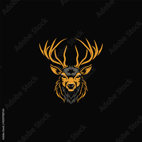Deer head illustration mascot logo design vector
