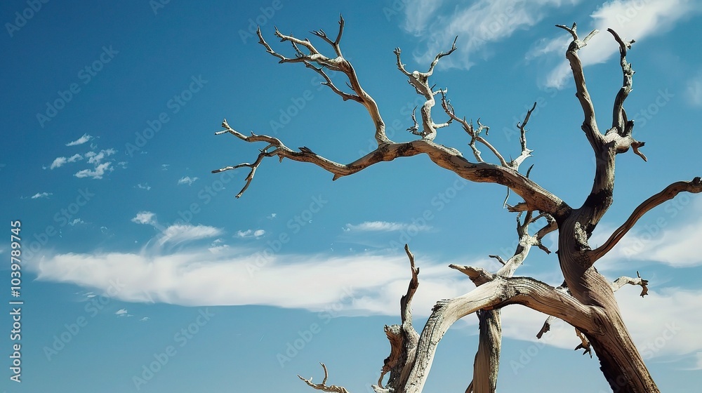 Dry tree branches with blue sky - a serene and natural sight. This image showcases dry tree branches against a beautiful blue sky, creating a sense of tranquility and simplicity Dry tree branches with blue sky - a serene and natural sight. This image showcases dry tree branches against a beautiful blue sky, creating a sense of tranquility and simplicity