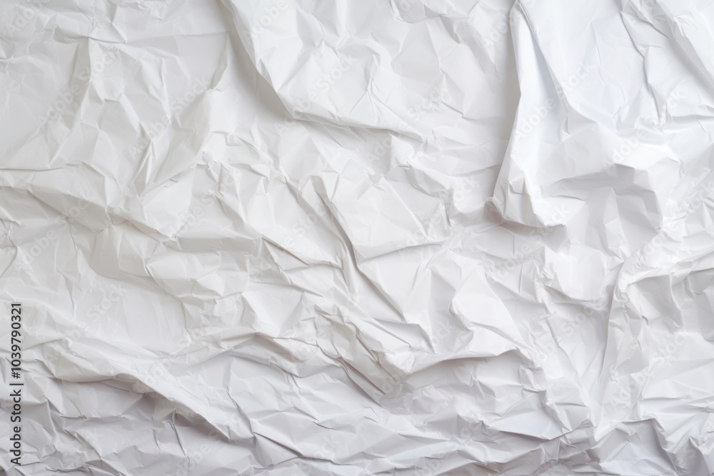 Fototapeta premium Recycled crumpled white paper backgrounds copy space wrinkled.