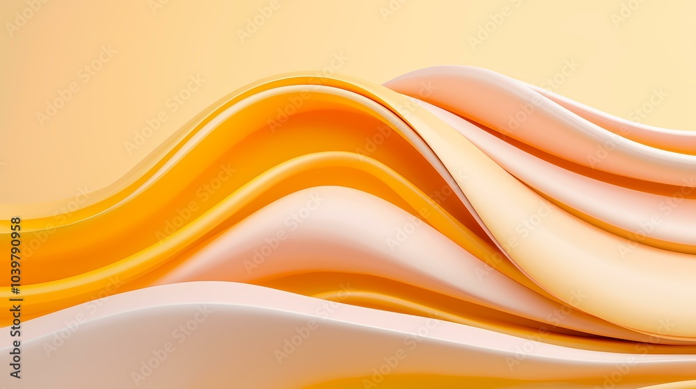 Naklejka premium The image shows a abstract background with orange and white wavy lines.