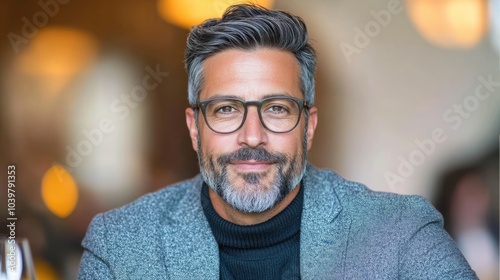 Confident Man with Glasses in Stylish Attire