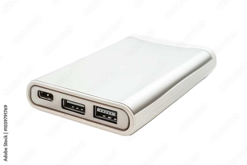 High-Capacity Portable Charger: Reliable Energy for All Your Devices Isolated on Transparent Background High-Capacity Portable Charger: Reliable Energy for All Your Devices Isolated on Transparent Background